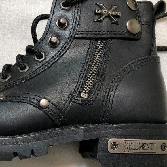 Xelement 2505 Women's Righteous Black Leather Zippered Motorcycle Boots - 6.5 - Picture 4 of 4